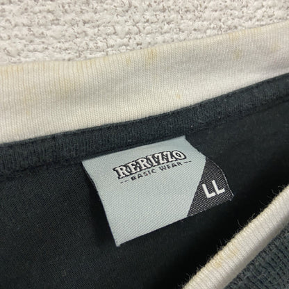 RERIZZO　レリッツォ　長袖Tシャツ/ロンT　レイヤードデザイン　ブラックレター　両面プリント　黒　ブラック　LLサイズ