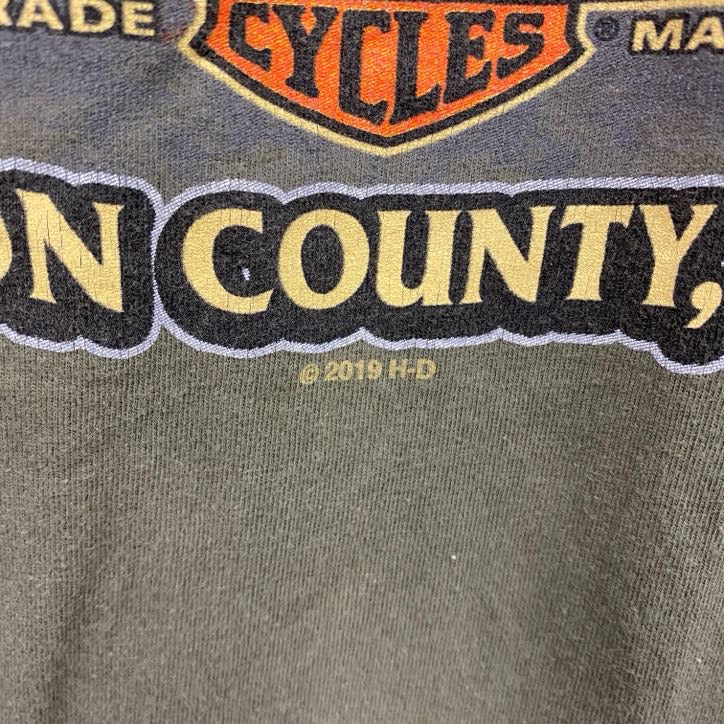 HARLEY DAVIDSON　ハーレーダビッドソン　半袖プリントTシャツ　カーキ　XXLサイズ