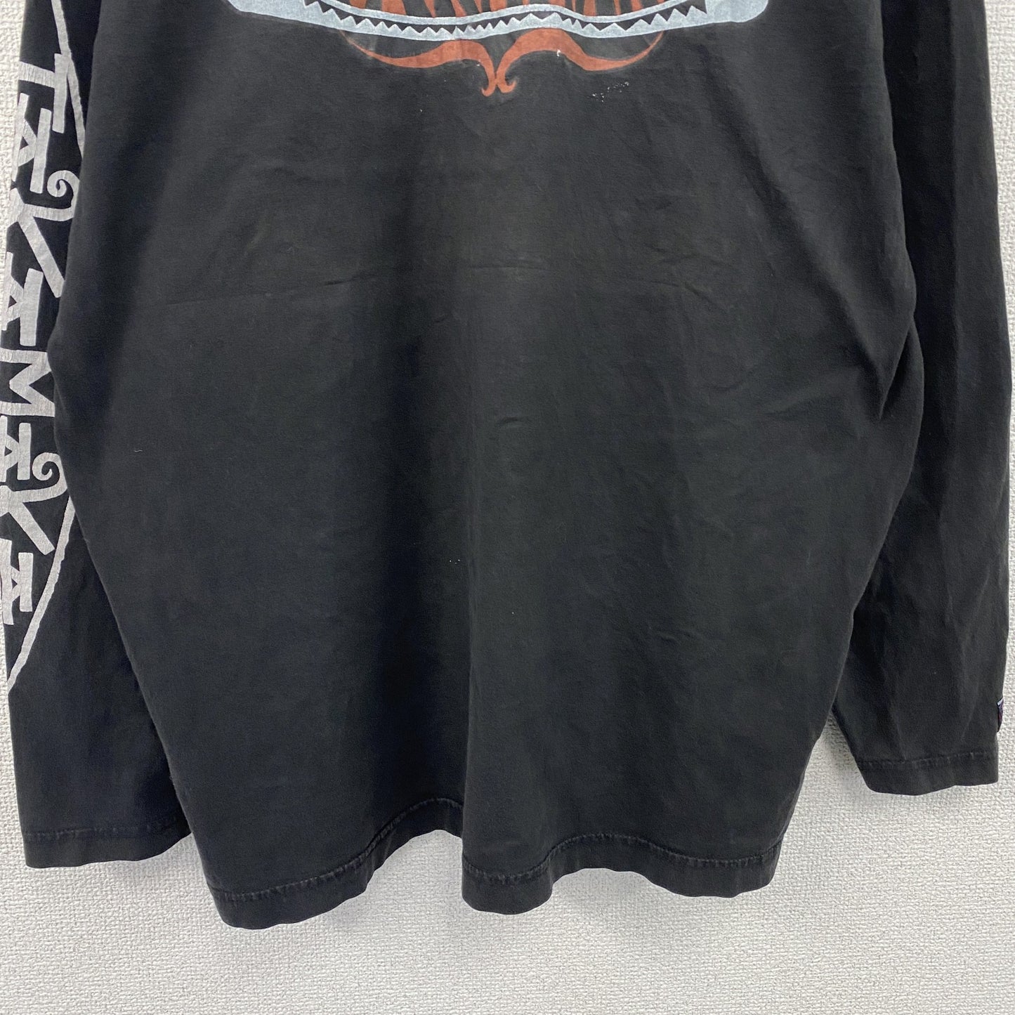 90s～　TAKA MAKA　長袖プリントTシャツ　ユーロヴィンテージ　黒　ブラック　2XLサイズ