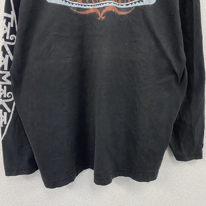 90s～　TAKA MAKA　長袖プリントTシャツ　ユーロヴィンテージ　黒　ブラック　2XLサイズ