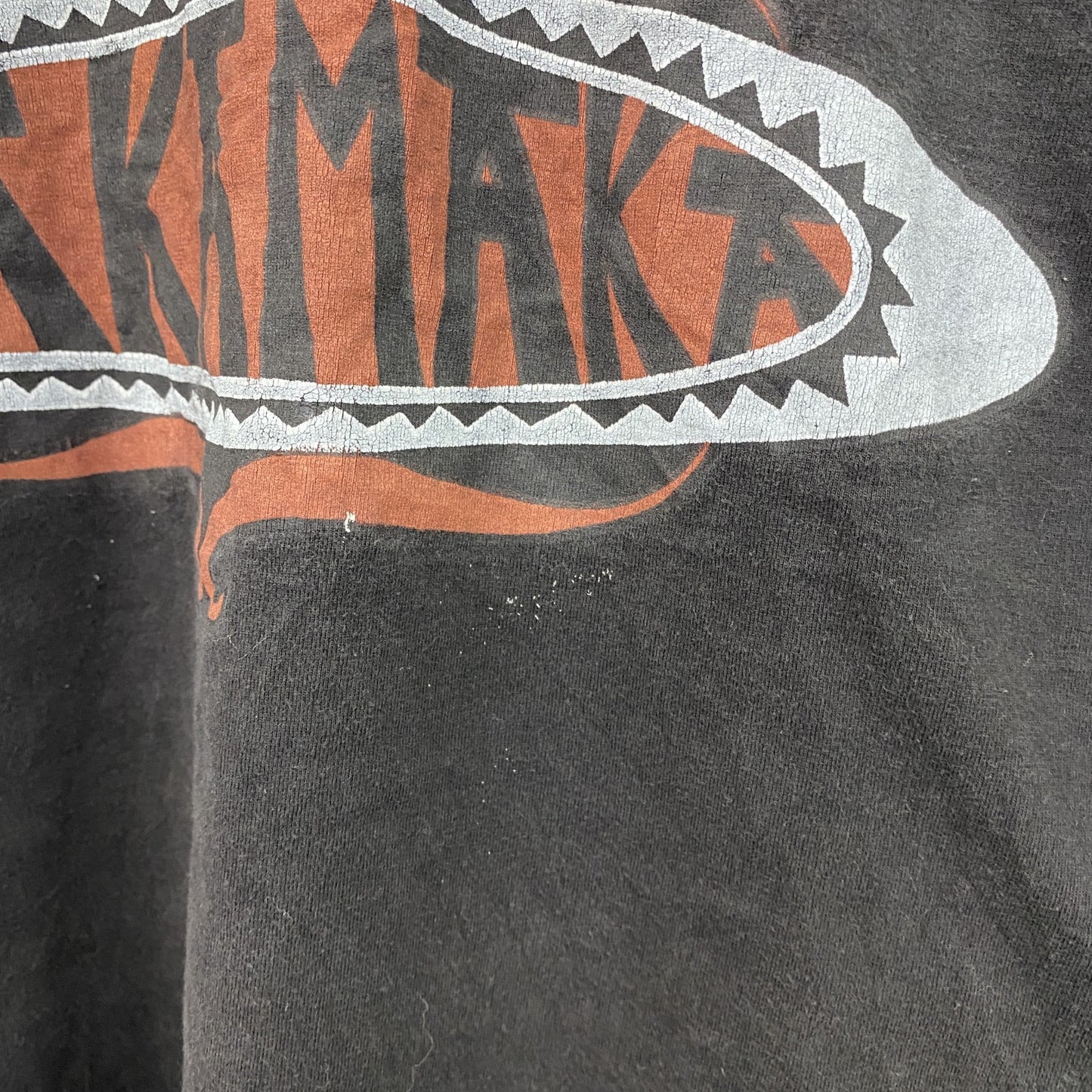 90s～　TAKA MAKA　長袖プリントTシャツ　ユーロヴィンテージ　黒　ブラック　2XLサイズ