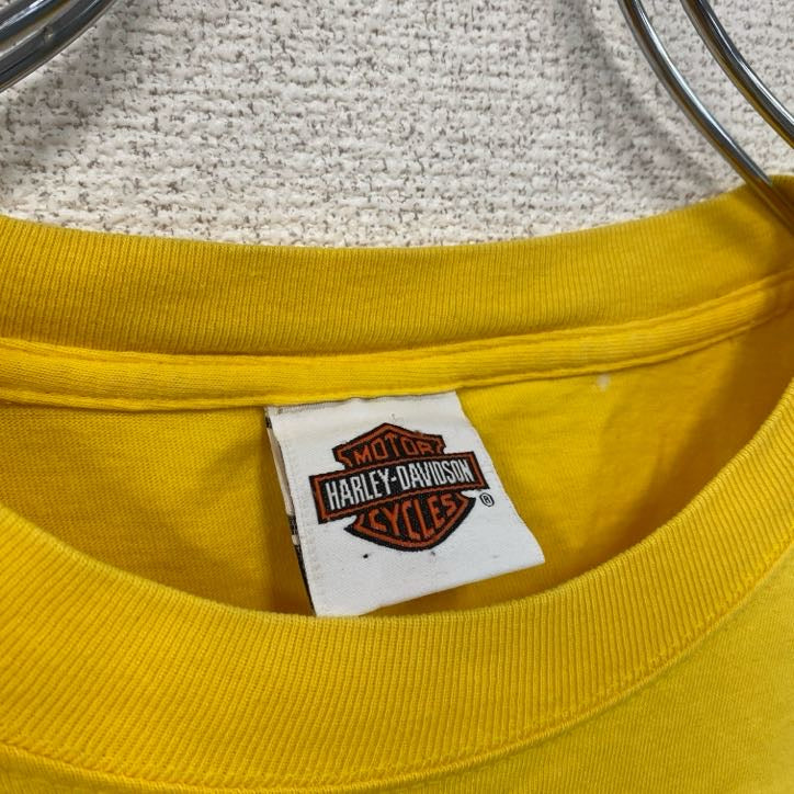 00s　HARLEY DAVIDSON　ハーレーダビッドソン　半袖プリントTシャツ　黄色　イエロー　