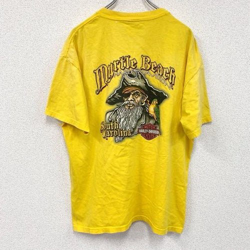 00s　HARLEY DAVIDSON　ハーレーダビッドソン　半袖プリントTシャツ　黄色　イエロー　
