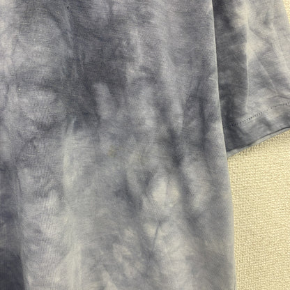 80s～　半袖リンガーTシャツ　シングルステッチ　ヴィンテージ　タイダイ柄　青　ブルー
