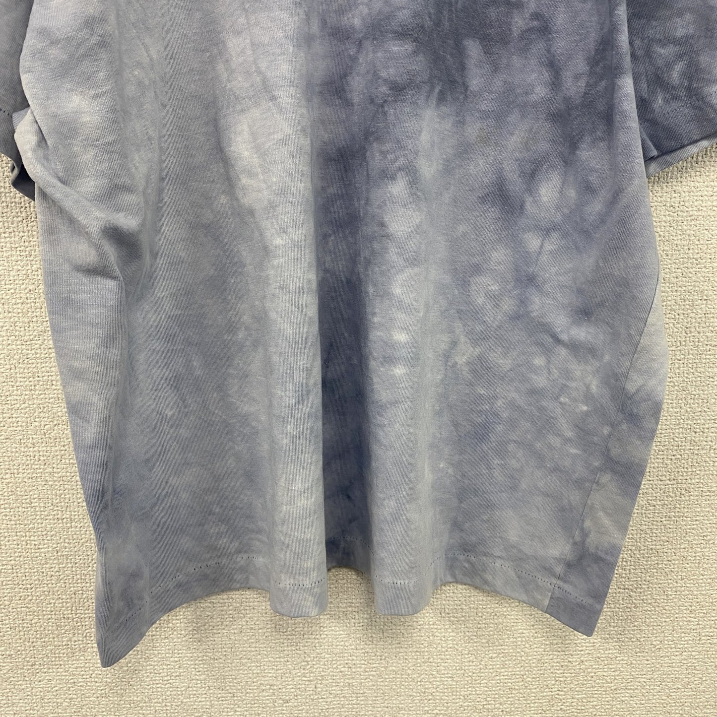 80s～　半袖リンガーTシャツ　シングルステッチ　ヴィンテージ　タイダイ柄　青　ブルー