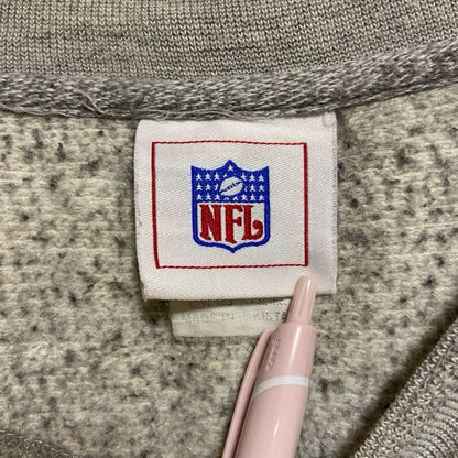 古着 used　NFL ワシントンレッドスキンズ　長袖スナップボタンスウェット　トレーナー　ヘンリーネック　グレー　XLサイズ