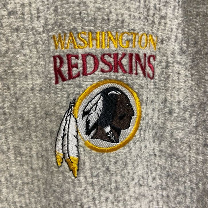古着 used　NFL ワシントンレッドスキンズ　長袖スナップボタンスウェット　トレーナー　ヘンリーネック　グレー　XLサイズ