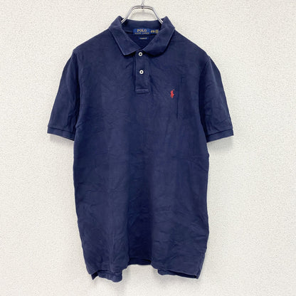 POLO RALPH LAUREN　ポロラルフローレン　半袖ポロシャツ　刺繡ロゴ　紺　ネイビー　XLサイズ