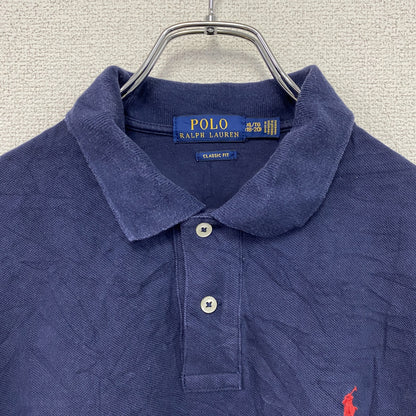 POLO RALPH LAUREN　ポロラルフローレン　半袖ポロシャツ　刺繡ロゴ　紺　ネイビー　XLサイズ