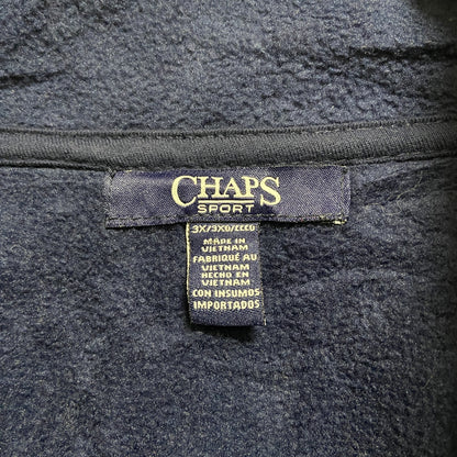 古着 used　CHAPS チャップス　ジップアップワークベスト　フリース生地　ネイビー　紺　ビッグシルエット　3XLサイズ