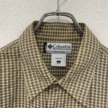 Columbia　コロンビア　長袖シャツ　チェック柄　茶色　ブラウン　Lサイズ