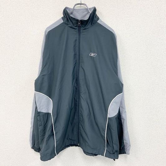 古着 used　Reebok　リーボック　フルジップナイロンジャケット　紺　ネイビー　XLサイズ