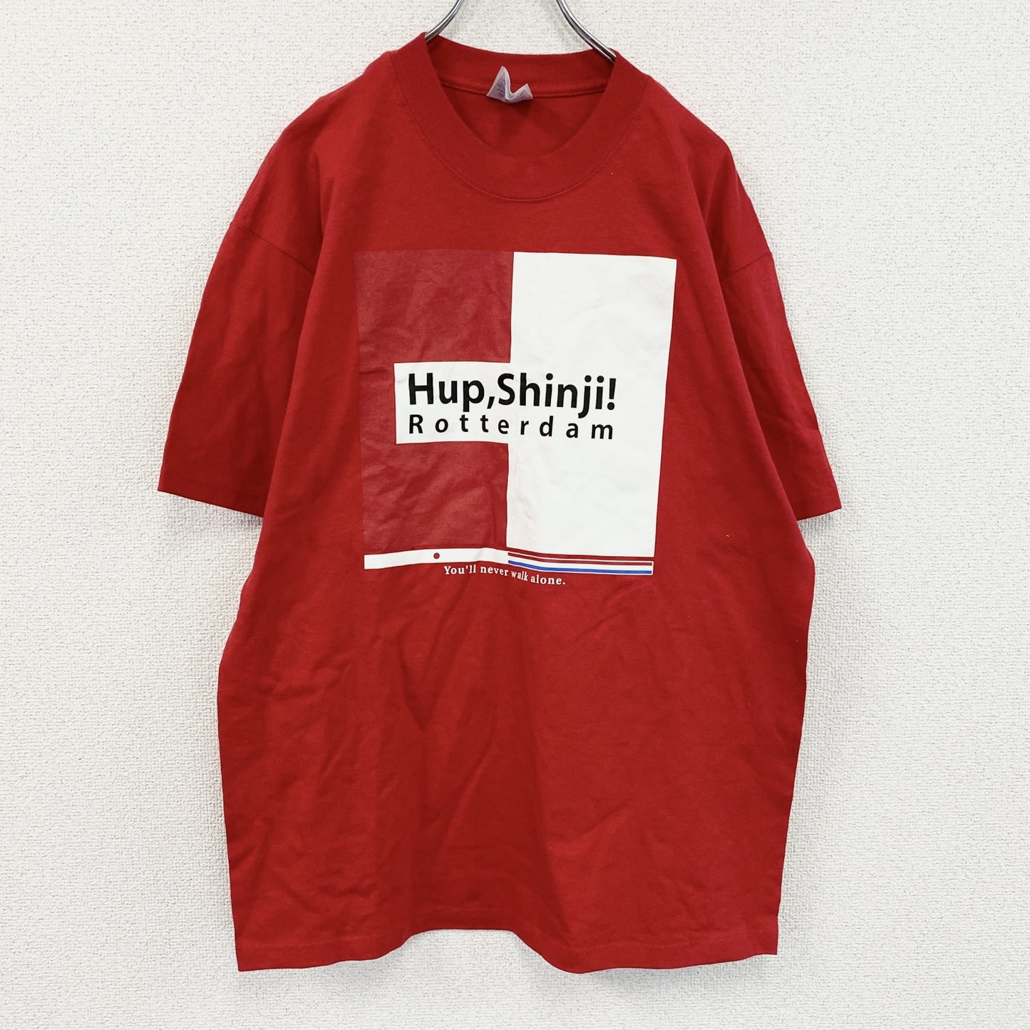 ～00s　GILDAN　小野伸二　浦和レッズ　フェイエノールト　半袖プリントTシャツ　赤　レッド　Lサイズ