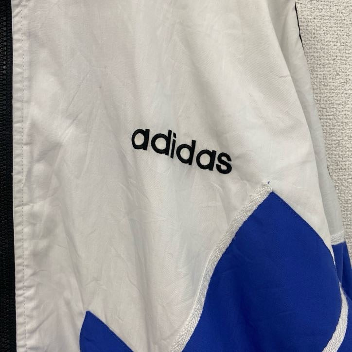 90s　adidas　アディダス　ナイロンジャケット　ヴィンテージ　フルジップ　白　Lサイズ