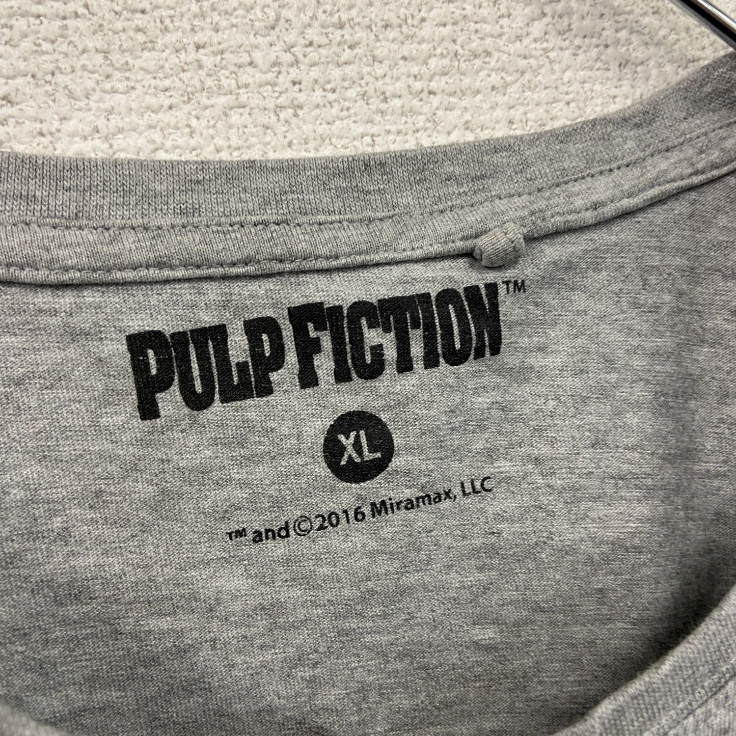 PULP FICTION 　パルプフィクション　半袖プリントTシャツ　ムービーT　灰色　グレー　XLサイズ