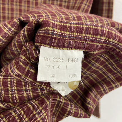 CHAPS　チャップス　Ralph Lauren　ラルフローレン　長袖ボタンダウンシャツ　チェック柄　赤茶色　Lサイズ