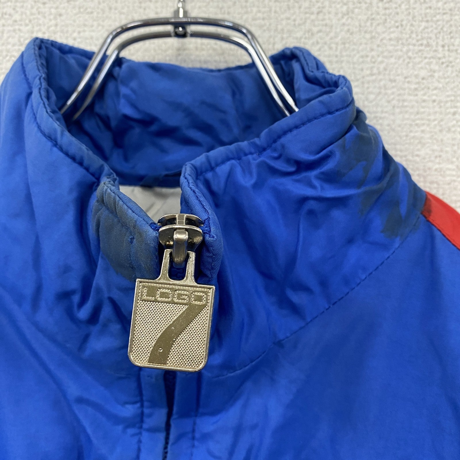 ～90s　LOGO7　NHL　NEW YORK RANGERS　フルジップナイロンジャケット　マルチカラー　青　ブルー　Lサイズ