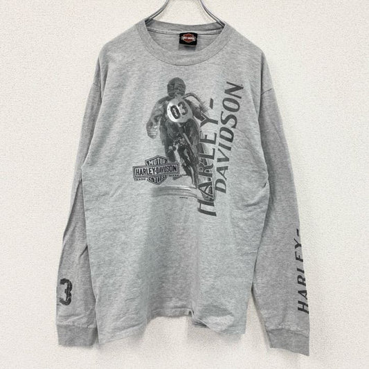HARLEY DAVIDSON　ハーレーダビッドソン　長袖プリントTシャツ　グレー　Lサイズ