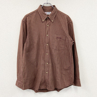 CHAPS　チャップス　Ralph Lauren　ラルフローレン　長袖ボタンダウンシャツ　チェック柄　赤茶色　Lサイズ