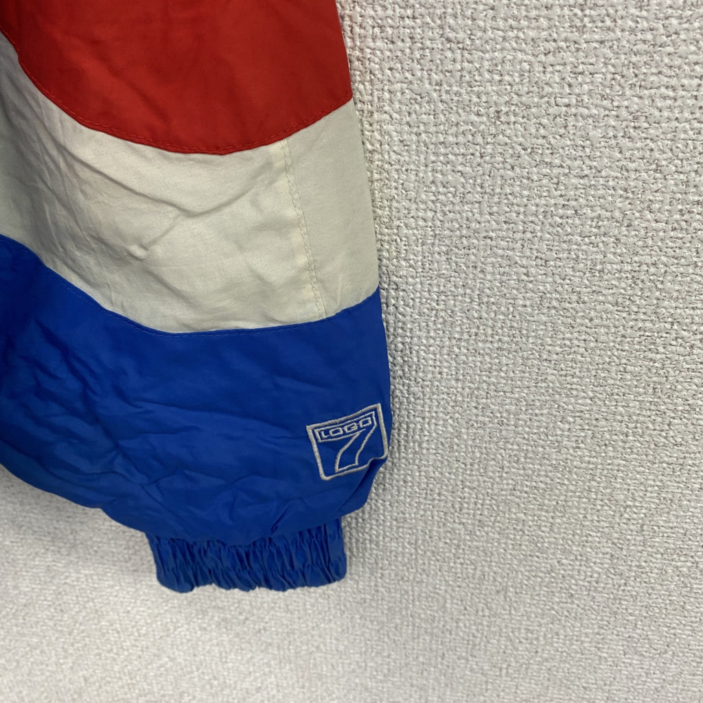 ～90s　LOGO7　NHL　NEW YORK RANGERS　フルジップナイロンジャケット　マルチカラー　青　ブルー　Lサイズ