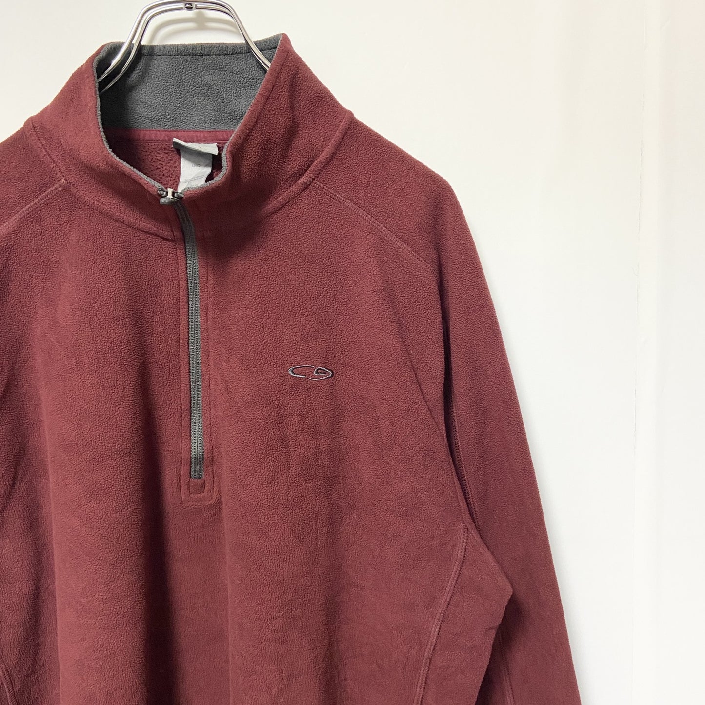 古着 used　C9 by champion　チャンピオン　長袖ハーフジップフリースジャケット　ワインレッド　えんじ　サイズ