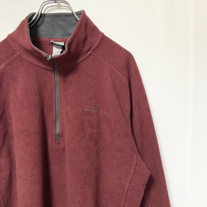 古着 used　C9 by champion　チャンピオン　長袖ハーフジップフリースジャケット　ワインレッド　えんじ　サイズ