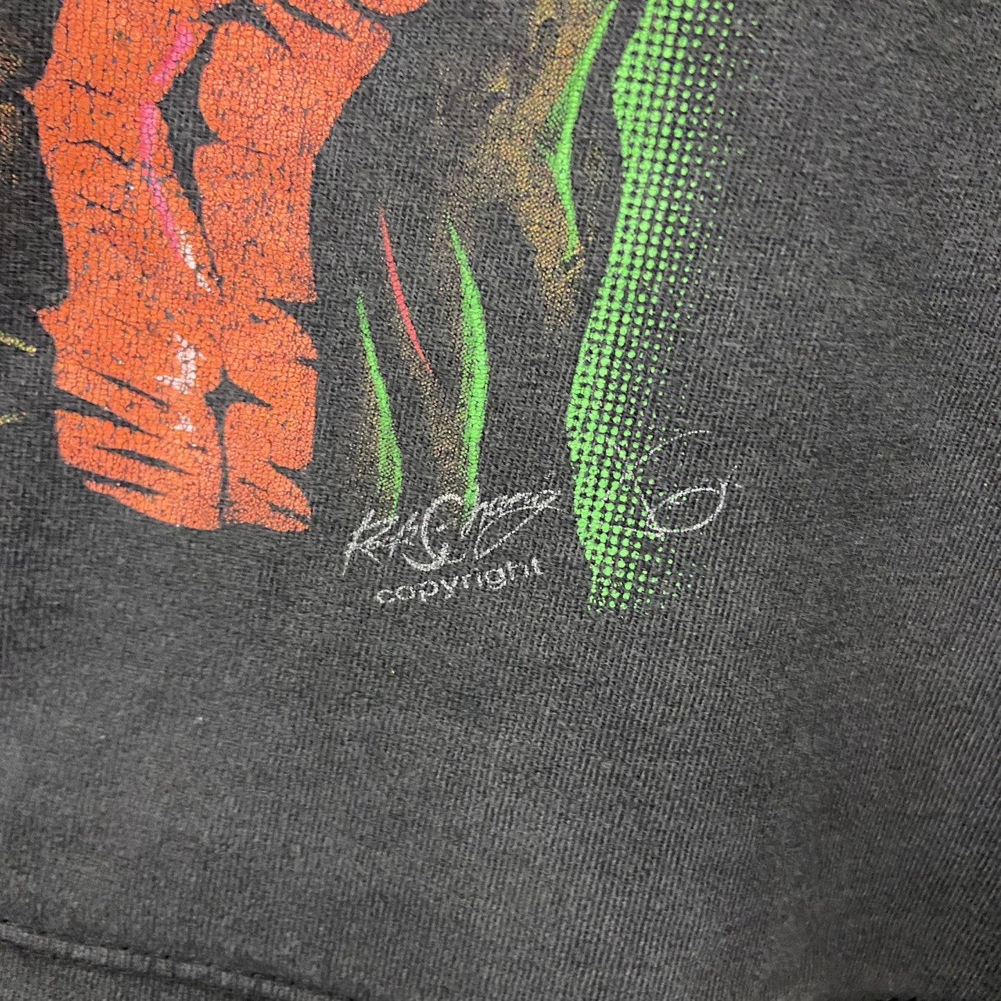 90s～　Rock Change　半袖プリントTシャツ　スカルT　ヴィンテージ　黒　ブラック　Mサイズ