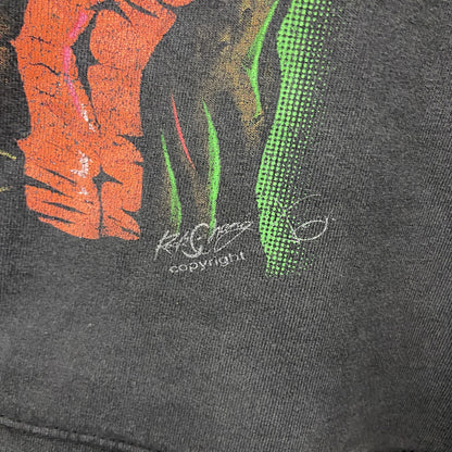 90s～　Rock Change　半袖プリントTシャツ　スカルT　ヴィンテージ　黒　ブラック　Mサイズ