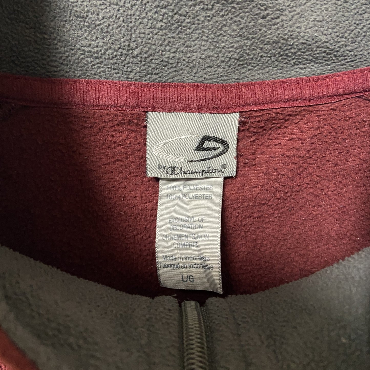 古着 used　C9 by champion　チャンピオン　長袖ハーフジップフリースジャケット　ワインレッド　えんじ　サイズ