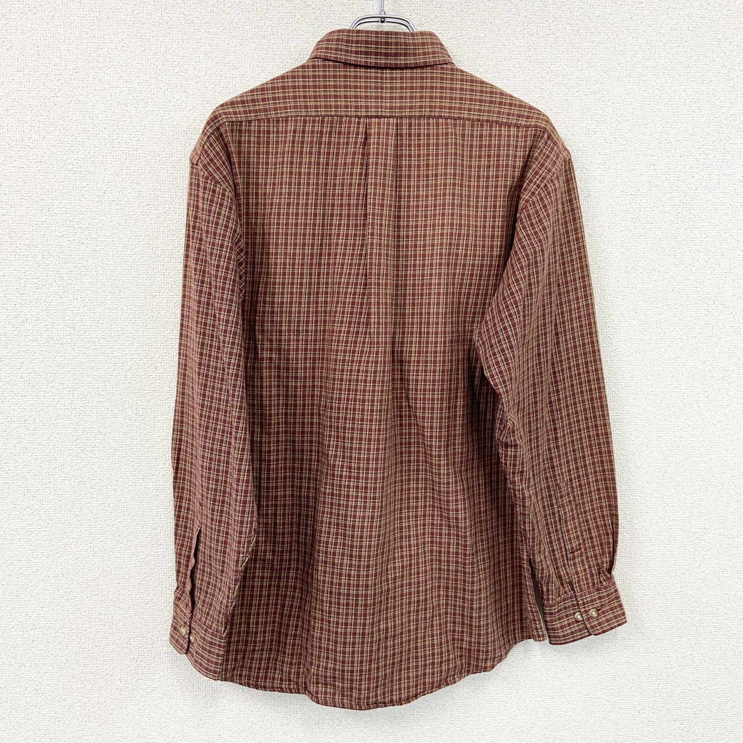 CHAPS　チャップス　Ralph Lauren　ラルフローレン　長袖ボタンダウンシャツ　チェック柄　赤茶色　Lサイズ