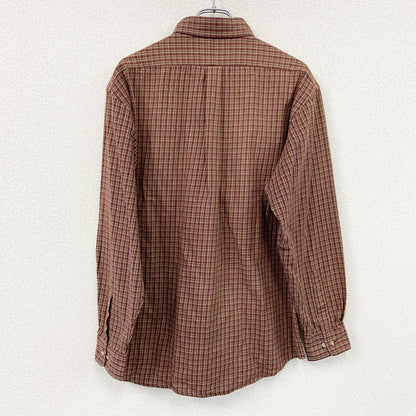 CHAPS　チャップス　Ralph Lauren　ラルフローレン　長袖ボタンダウンシャツ　チェック柄　赤茶色　Lサイズ