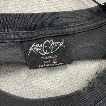 90s～　Rock Change　半袖プリントTシャツ　スカルT　ヴィンテージ　黒　ブラック　Mサイズ