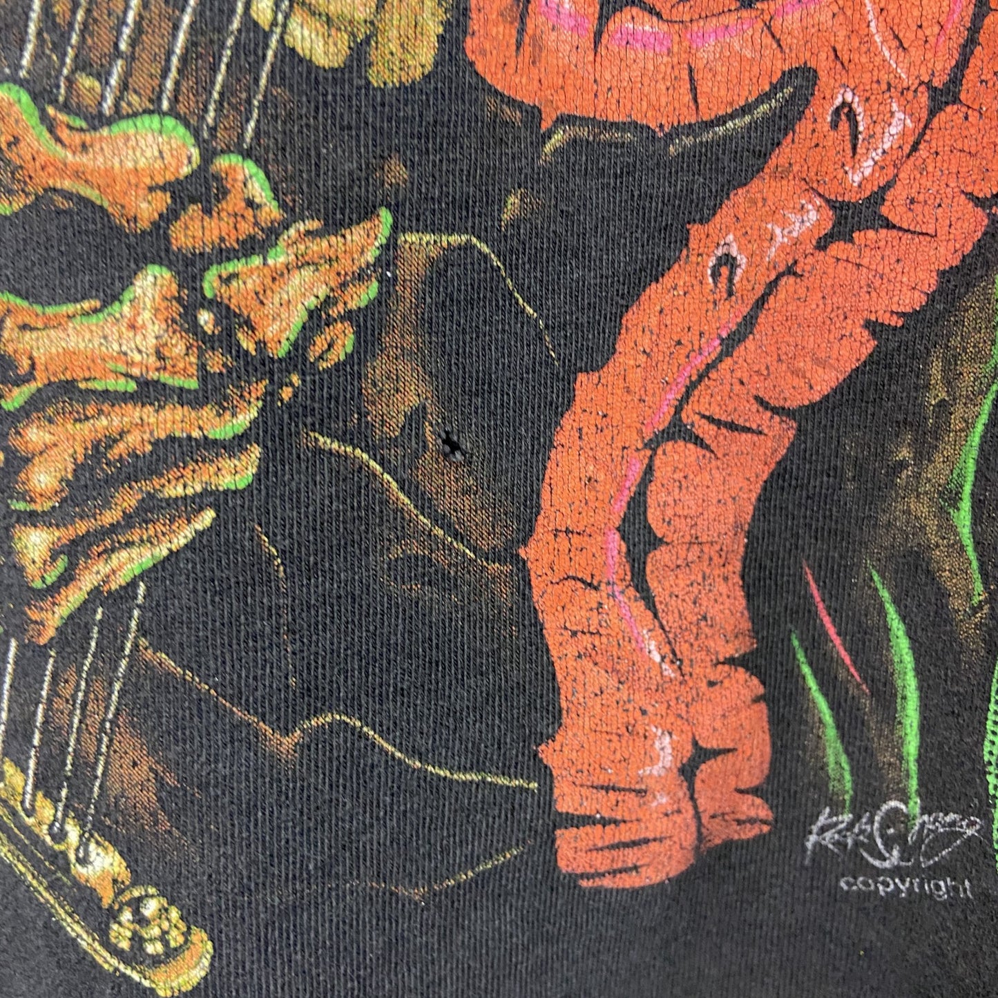90s～　Rock Change　半袖プリントTシャツ　スカルT　ヴィンテージ　黒　ブラック　Mサイズ
