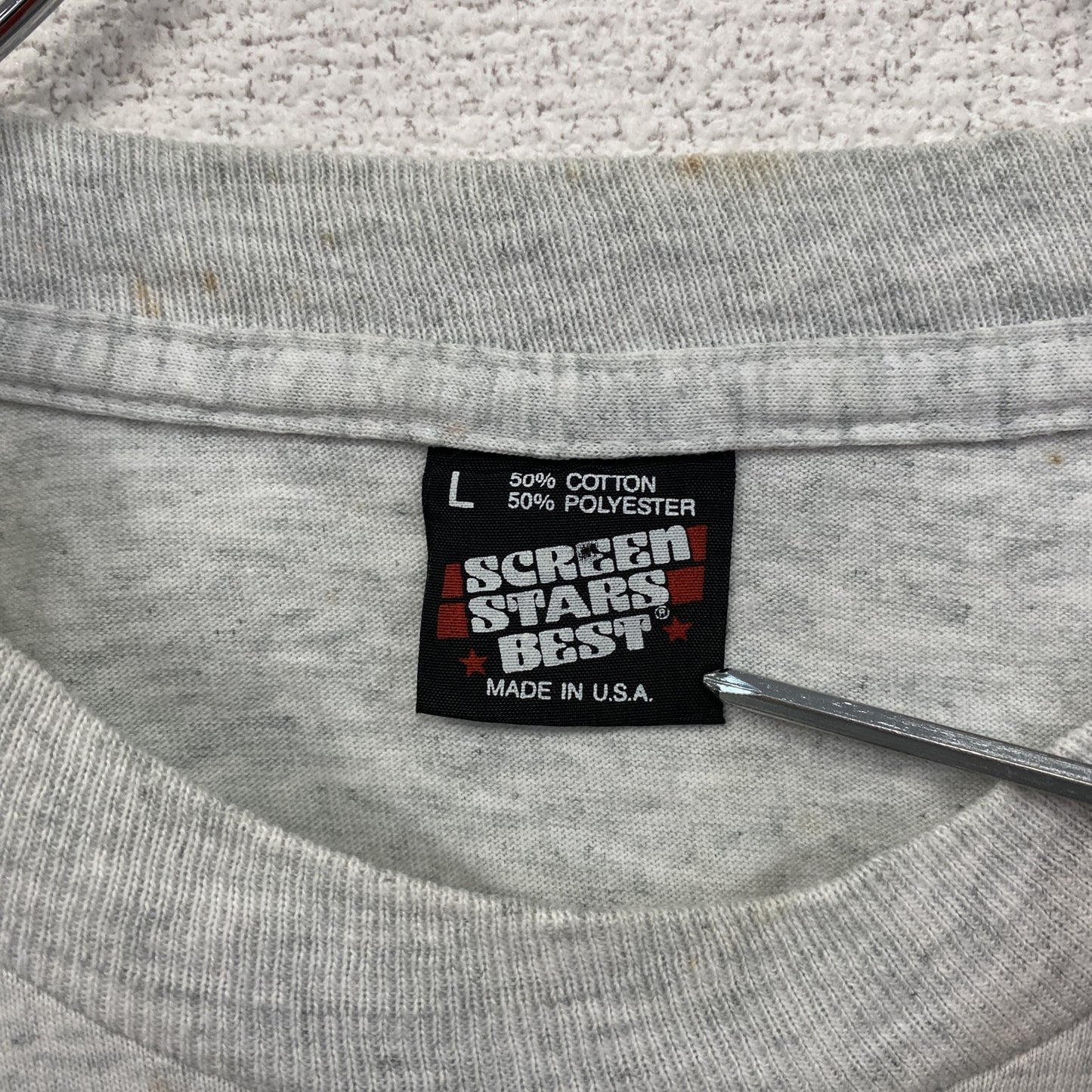 80s　SCREEN STARS BEST　半袖プリントTシャツ　ペリカン　ヴィンテージ　霜降りグレー　Lサイズ　