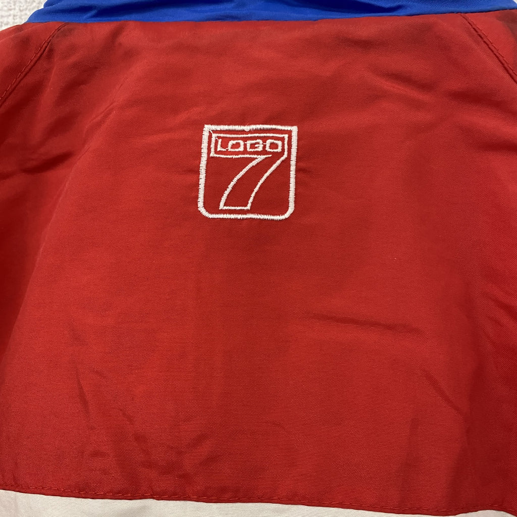 ～90s　LOGO7　NHL　NEW YORK RANGERS　フルジップナイロンジャケット　マルチカラー　青　ブルー　Lサイズ