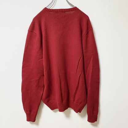 Polo by Ralph Lauren　ポロラルフローレン　長袖クルーネックニットセーター　赤　Lサイズ