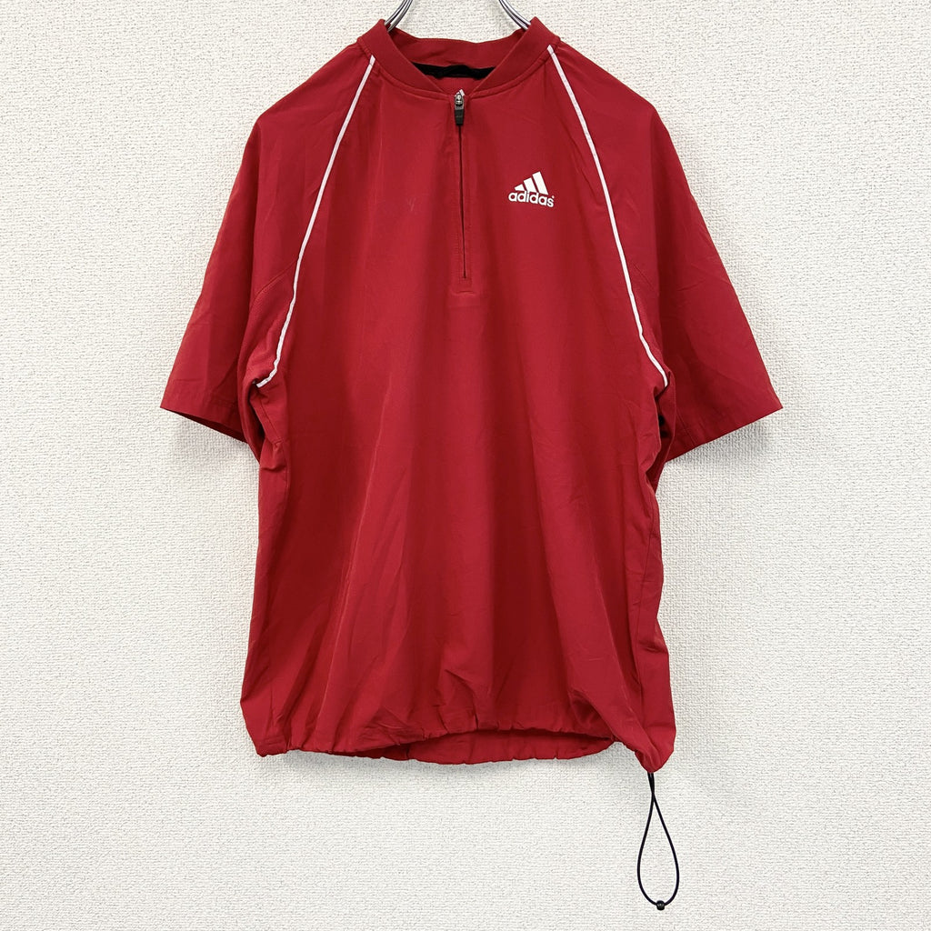 古着 used　adidas　アディダス　ハーフジップナイロンジャケット　赤　レッド　Mサイズ
