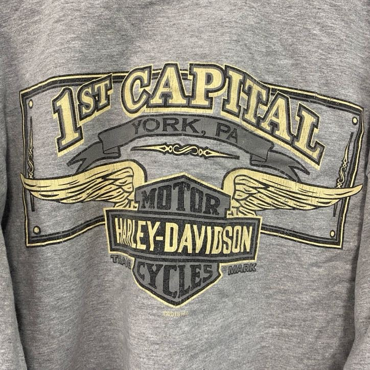 HARLEY DAVIDSON　ハーレーダビッドソン　長袖プリントTシャツ　グレー　Lサイズ