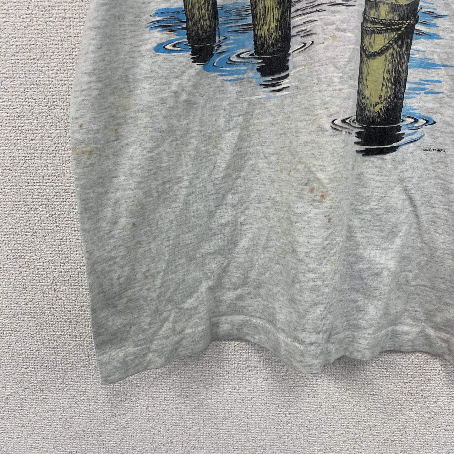 80s　SCREEN STARS BEST　半袖プリントTシャツ　ペリカン　ヴィンテージ　霜降りグレー　Lサイズ　