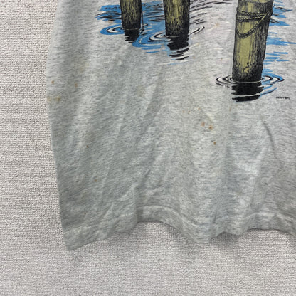 80s　SCREEN STARS BEST　半袖プリントTシャツ　ペリカン　ヴィンテージ　霜降りグレー　Lサイズ　
