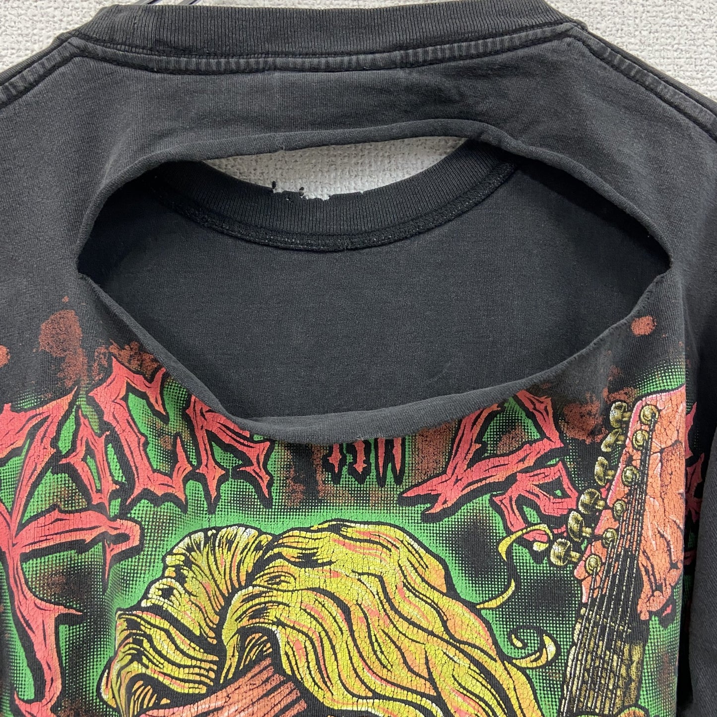 90s～　Rock Change　半袖プリントTシャツ　スカルT　ヴィンテージ　黒　ブラック　Mサイズ