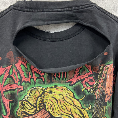 90s～　Rock Change　半袖プリントTシャツ　スカルT　ヴィンテージ　黒　ブラック　Mサイズ