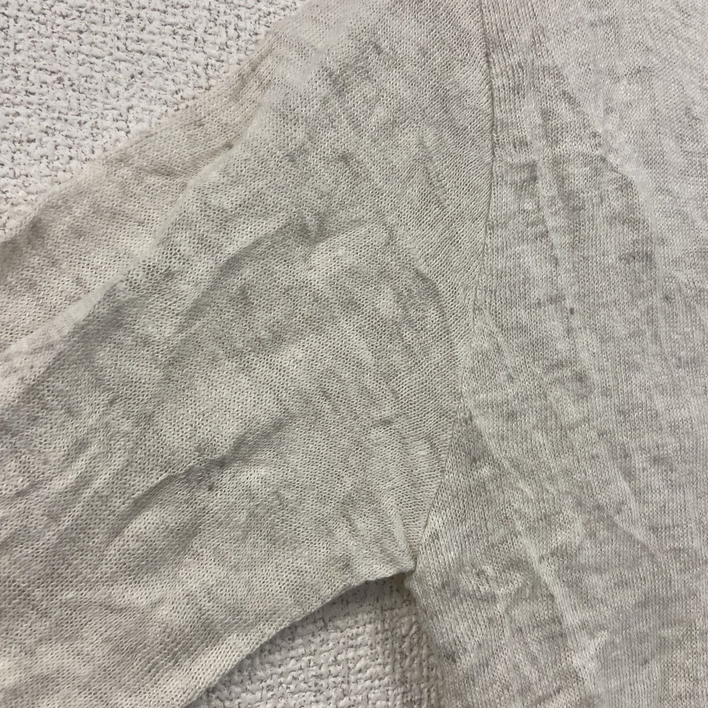 45R　リネン混コットンニットカーディガン　白　ホワイト