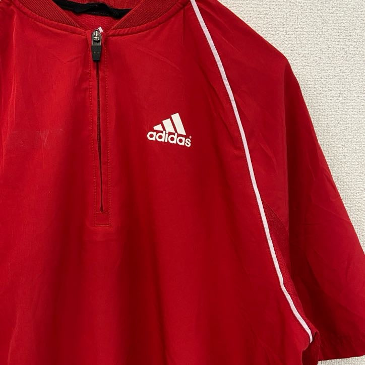 古着 used　adidas　アディダス　ハーフジップナイロンジャケット　赤　レッド　Mサイズ