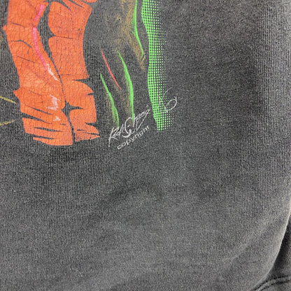 90s～　Rock Change　半袖プリントTシャツ　スカルT　ヴィンテージ　黒　ブラック　Mサイズ