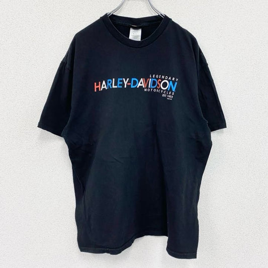 HARLEY DAVIDSON　ハーレーダビッドソン　半袖プリントTシャツ　黒　ブラック　XLサイズ