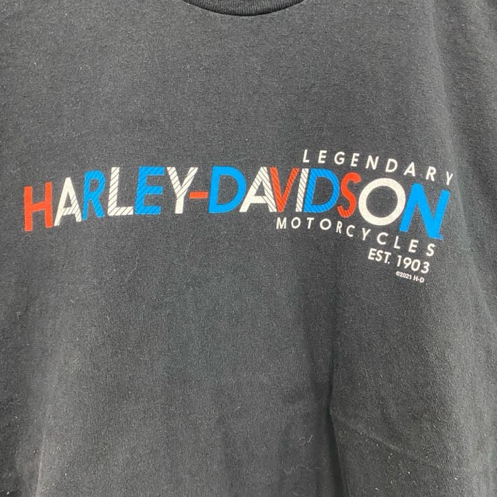 HARLEY DAVIDSON　ハーレーダビッドソン　半袖プリントTシャツ　黒　ブラック　XLサイズ