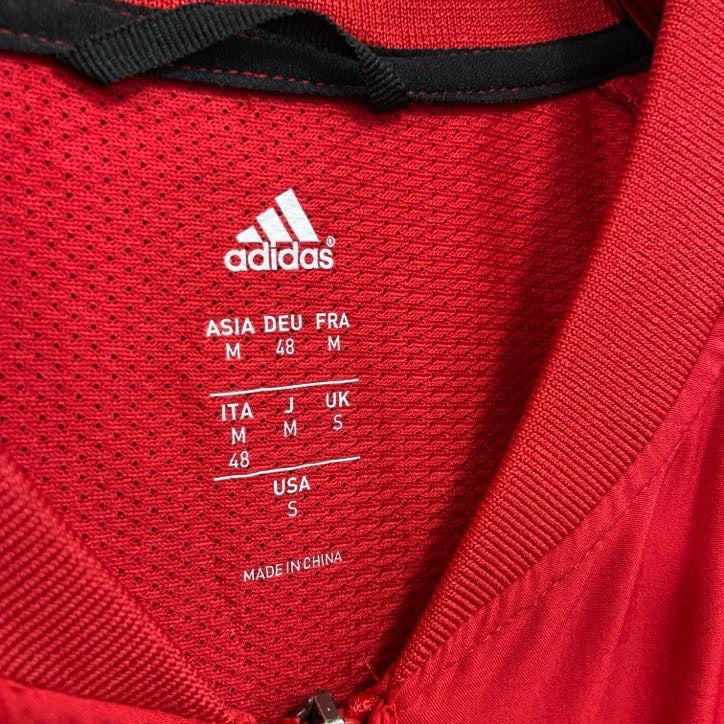 古着 used　adidas　アディダス　ハーフジップナイロンジャケット　赤　レッド　Mサイズ