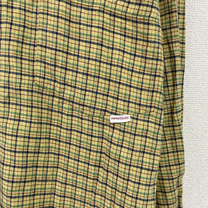 Papas　パパス　長袖シャツ　チェック柄　黄色　イエロー　Lサイズ　