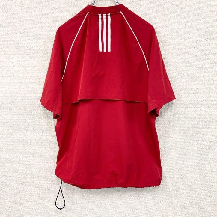 古着 used　adidas　アディダス　ハーフジップナイロンジャケット　赤　レッド　Mサイズ